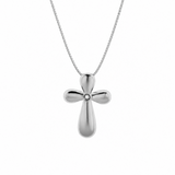 Rosina 0.01 Ct Diamond Cross Pendant in 925 Sterling Silver