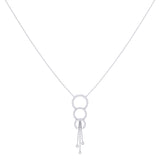 Chandelier Circle Trio Bolo Adjustable Diamond Lariat Necklace in Sterling Silver