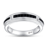 Rei 0.7CT Princess Cut Black Spinel Ring 925 Silver