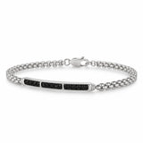 Kaito 0.55CT Pavé Bar Black Spinel Bracelet 925 Silver