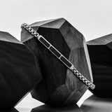 Kaito 0.55CT Pavé Bar Black Spinel Bracelet 925 Silver