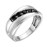 Kage 0.5CT Diagonal Black Spinel Ring 925 Silver