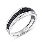 Ren 1CT Diagonal Black Spinel Ring 925 Silver