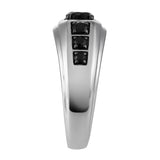 Kairo 0.85CT Bezel Black Spinel Ring 925 Silver