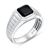 Kuro 2.55CT Bezel Black Spinel Ring 925 Silver