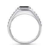 Kuro 2.55CT Bezel Black Spinel Ring 925 Silver