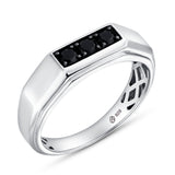 Raiden 0.3 CT Bar Black Spinel Ring 925 Silver
