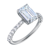 Calista 14K White Gold Emerald Cut Lab Grown Diamond Engagement Ring - 2.55 ctw