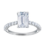 Calista 14K White Gold Emerald Cut Lab Grown Diamond Engagement Ring - 2.55 ctw