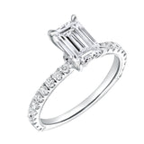Kiara 14K White Gold Emerald Cut Lab Grown Diamond Engagement Ring - 2 ct