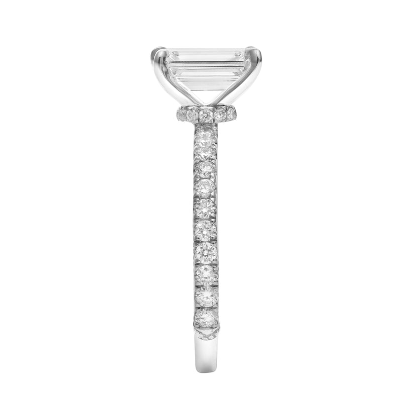 Kiara 14K White Gold Emerald Cut Lab Grown Diamond Engagement Ring - 2 ct