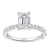 Kiara 14K White Gold Emerald Cut Lab Grown Diamond Engagement Ring - 2 ct