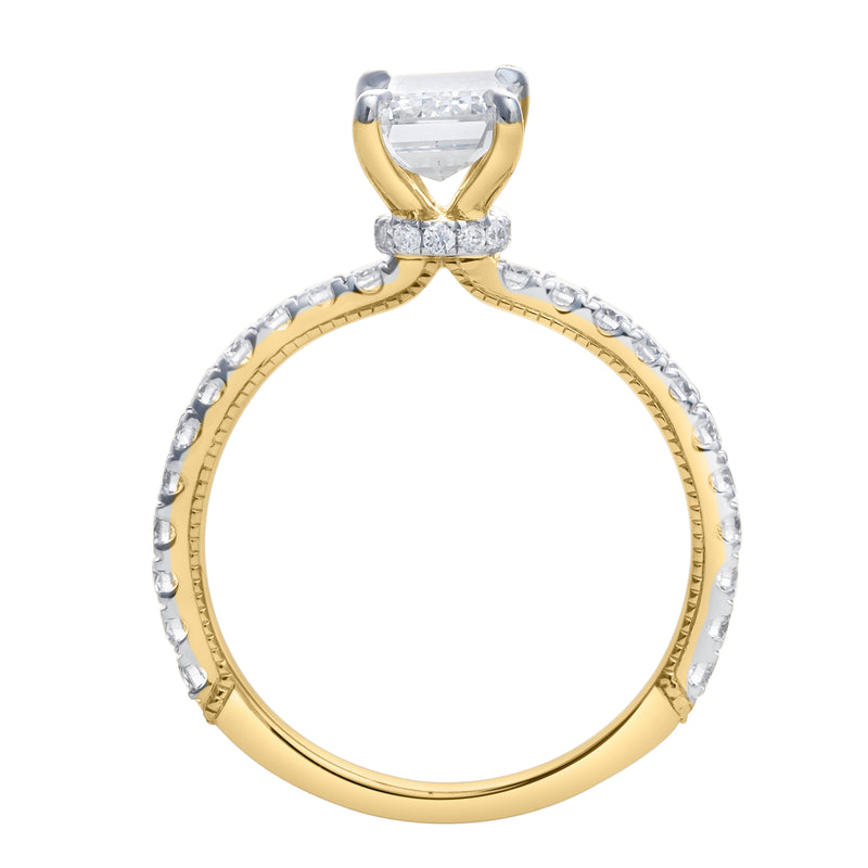 Kiara 14K Yellow Gold Emerald Cut Lab Grown Diamond Engagement Ring - 2 ct