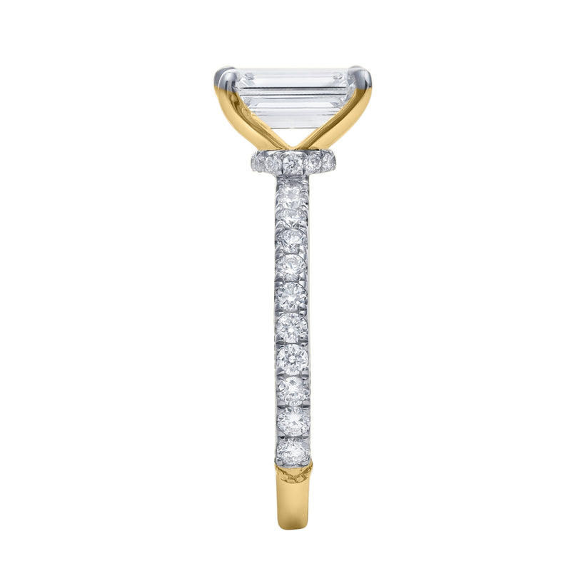 Kiara 14K Yellow Gold Emerald Cut Lab Grown Diamond Engagement Ring - 2 ct