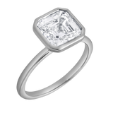 Adele 2.5Ct Asscher Lab Grown Diamond Bezel Engagement Ring in 14K White Gold