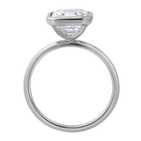 Adele 2.5Ct Asscher Lab Grown Diamond Bezel Engagement Ring in 14K White Gold