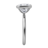 Adele 2.5Ct Asscher Lab Grown Diamond Bezel Engagement Ring in 14K White Gold