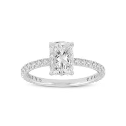 Melina 14K White Gold Cushion Lab Grown Diamond Engagement Ring - 2.02 Ct