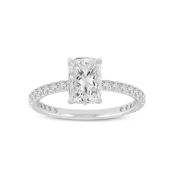 Melina 14K White Gold Cushion Lab Grown Diamond Engagement Ring - 2.02 Ct