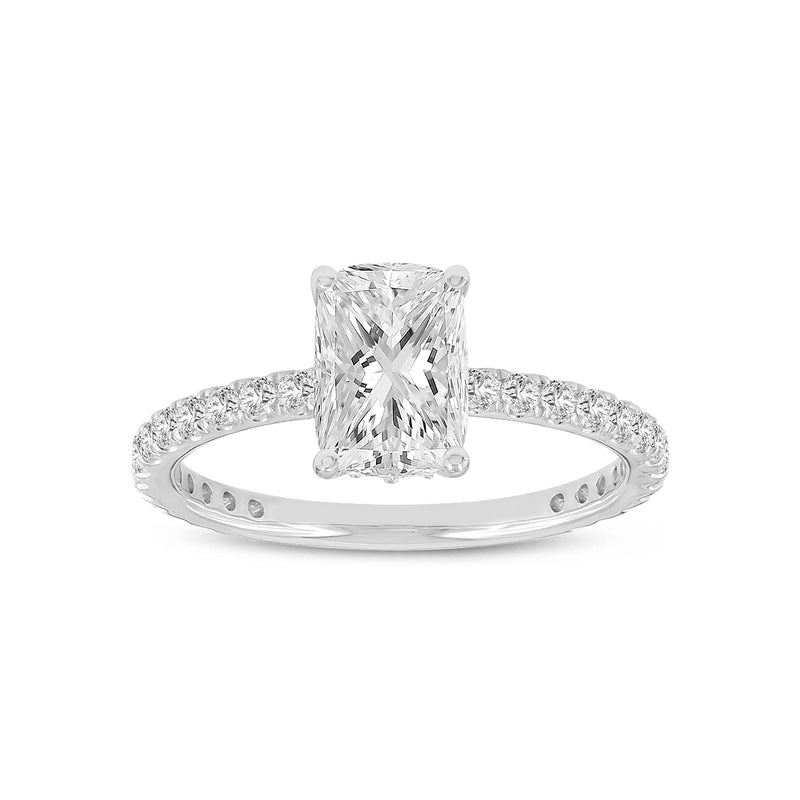 Melina 14K White Gold Cushion Lab Grown Diamond Engagement Ring - 2.02 Ct