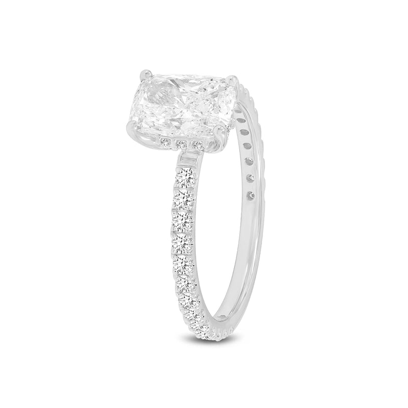 Melina 14K White Gold Cushion Lab Grown Diamond Engagement Ring - 2.02 Ct