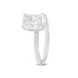 Selene 14K White Gold Cushion Hidden Halo Lab Grown Diamond Engagement Ring - 2.35 Ct