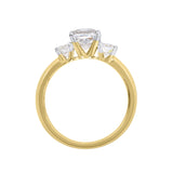 Kahini 14K Yellow Gold Cushion Lab Grown Diamond Three Stone Engagement Ring - 2.15 Cts