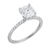 Adeline 2.3 Ct Cushion Lab Grown Diamond Engagement Ring in 14K White Gold