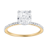 Adeline 2.3 Ct Cushion Lab Grown Diamond Engagement Ring in 14K Yellow Gold