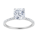 Adeline 2.90 Ct Cushion Lab Grown Diamond Engagement Ring in 14K White Gold
