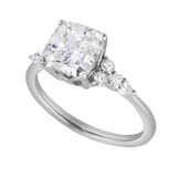 Charlotte 2.80 Ct Cushion Lab Grown Diamond Engagement Ring in 14K White Gold