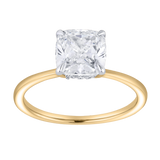 Catherine 2.1 Ct Cushion Lab Grown Diamond Engagement Ring in 14K Yellow Gold