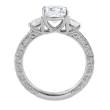 Zarelle 2.65 Ct Cushion Lab Grown Diamond Engagement Ring in 14K White Gold