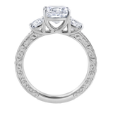 Zarelle 2.65 Ct Cushion Lab Grown Diamond Engagement Ring in 14K White Gold