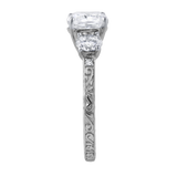 Zarelle 2.65 Ct Cushion Lab Grown Diamond Engagement Ring in 14K White Gold