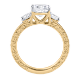 Zarelle 2.65 Ct Cushion Lab Grown Diamond Engagement Ring in 14K Yellow Gold