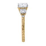 Zarelle 2.65 Ct Cushion Lab Grown Diamond Engagement Ring in 14K Yellow Gold