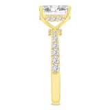 Amara 14K Yellow Gold Emerald Cut Hidden Halo Lab Grown Diamond Engagement Ring - 2.45 Ct