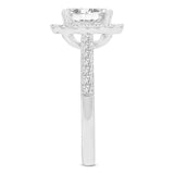 Valora 14K White Gold Emerald Cut Lab Grown Diamond Halo Engagement Ring - 1.95 ctw