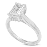 Certified Emerald Cut Lab Grown Diamond (2.23 ctw) Hidden Halo Ring in 14K White Gold