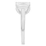 Certified Emerald Cut Lab Grown Diamond (2.23 ctw) Hidden Halo Ring in 14K White Gold