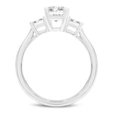 Ophelia 14K White Gold Emerald Cut & Baguette Lab Grown Diamond Three Stone Engagement Ring - 1.7 ctw