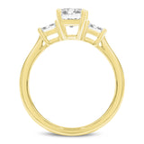 Ophelia 14K Yellow Gold Emerald Cut & Baguette Lab Grown Diamond Three Stone Engagement Ring - 1.7 ctw