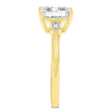 Ophelia 14K Yellow Gold Emerald Cut & Baguette Lab Grown Diamond Three Stone Engagement Ring - 1.7 ctw
