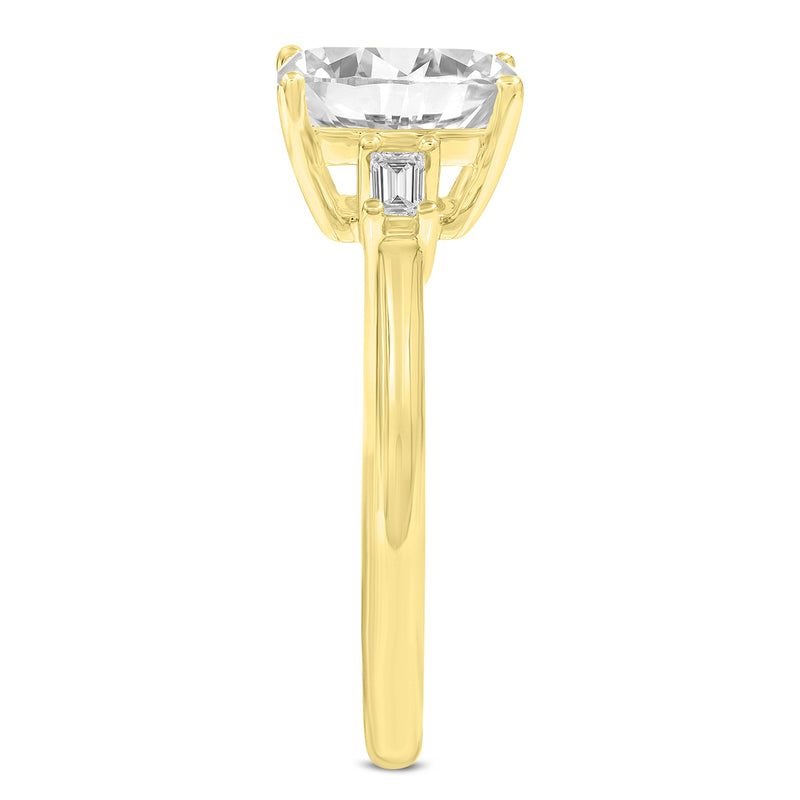Ophelia 14K Yellow Gold Emerald Cut & Baguette Lab Grown Diamond Three Stone Engagement Ring - 1.7 ctw