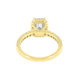 Arpine 14K Yellow Gold Emerald Cut Lab Grown Diamond Halo Engagement Ring - 2 Ct
