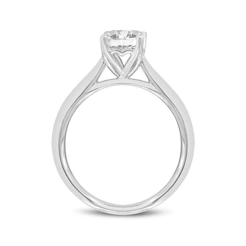 Certified Lab Grown Emerald Cut Diamond Cathedral Solitaire Ring (1.52 ctw) in 14K Gold