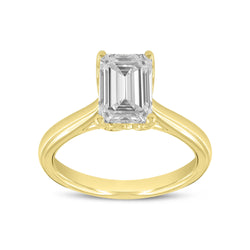 Rahina 14K Yellow Gold Emerald Lab Grown Diamond Solitaire Engagement Ring - 1.5 Ct