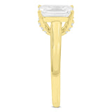 Narine 14K Yellow Gold Emerald Cut Lab Grown Diamond Hidden Halo Engagement Ring - 2.15 Ct
