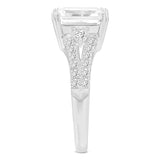 Gohar 14K White Gold Emerald Cut Lab Grown Diamond Engagement Ring - 2 Ct